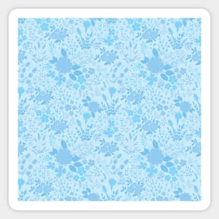 Blue flowers pattern #1 Sticker